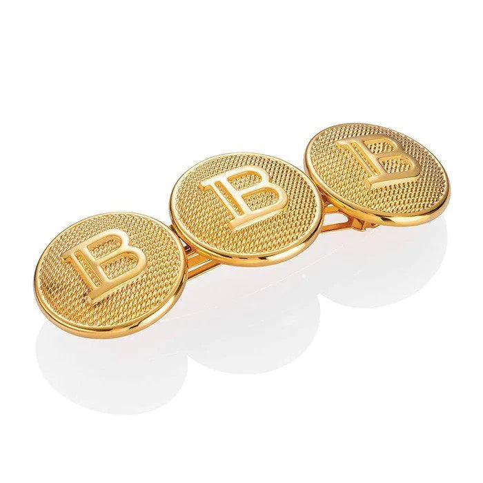 Balmain 18K Triple B Logo Hair Barrette