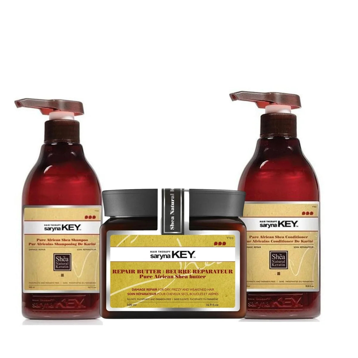 Saryna Key Damage 500ml Repair Shampoo,, Conditioner And Mask Bundle