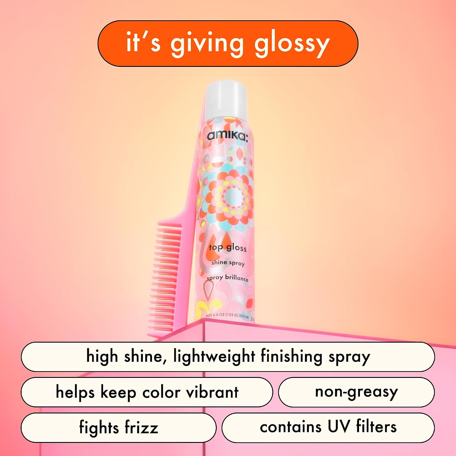 Amika Top Gloss Shine Spray 200ml